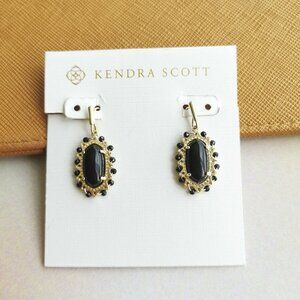 Kendra Scott - Beaded Lee Black Obsidian Gold Earrings